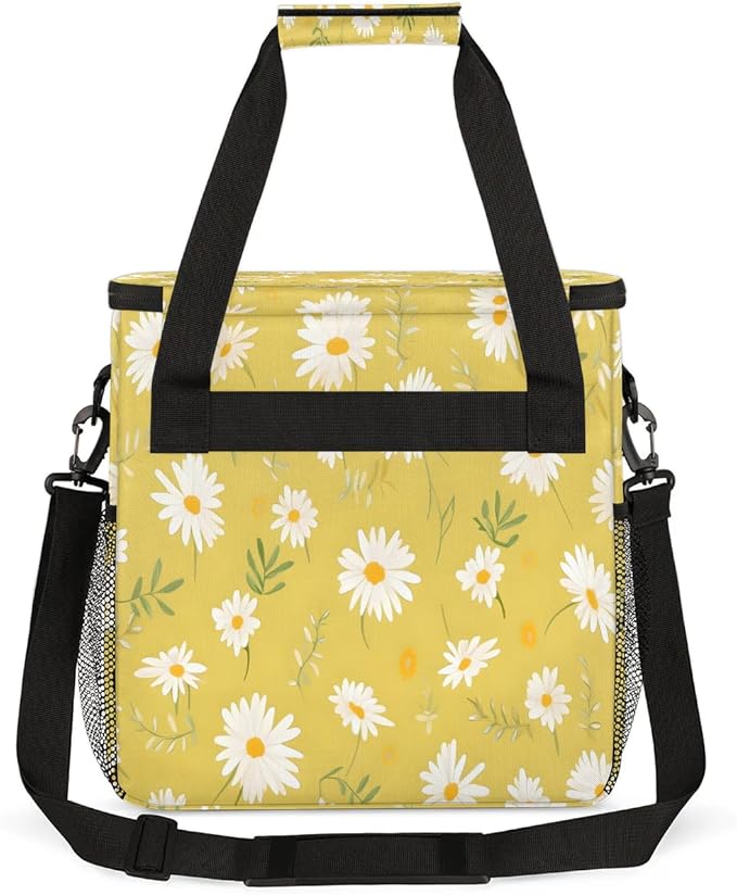 Floral Printed Daisy Coffee Maker Carrying Bag for Keurig K-Mini or K-Mini Plus Storage Portable Coffee Maker Travel Bag