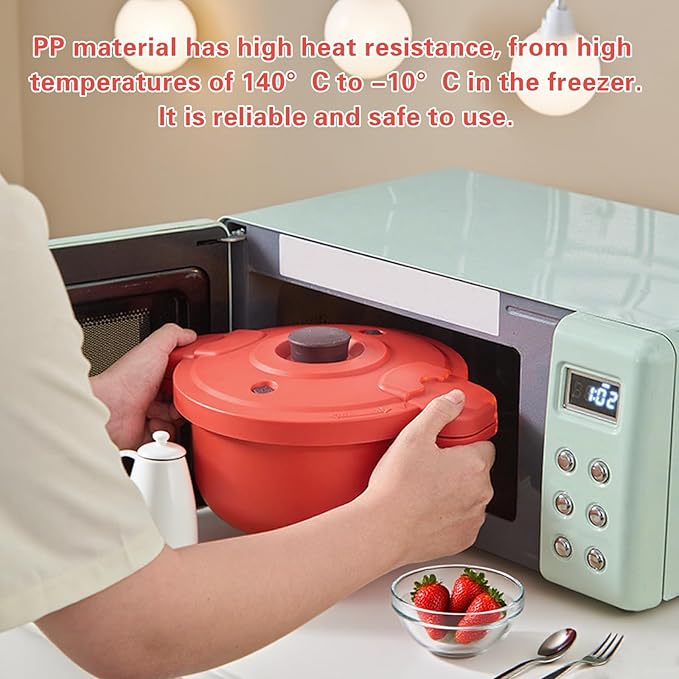 BestYiJo Microwave Rice Cooker - 2.3L BPA-Free Microwave Pressure Cooker | Quick Healthy Meals | Perfect for Busy Professionals &amp Families Microwave pressure cooker