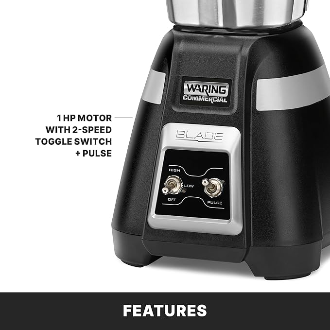 Waring Commercial BB300S 1-Hp bar Blender Black 48 oz
