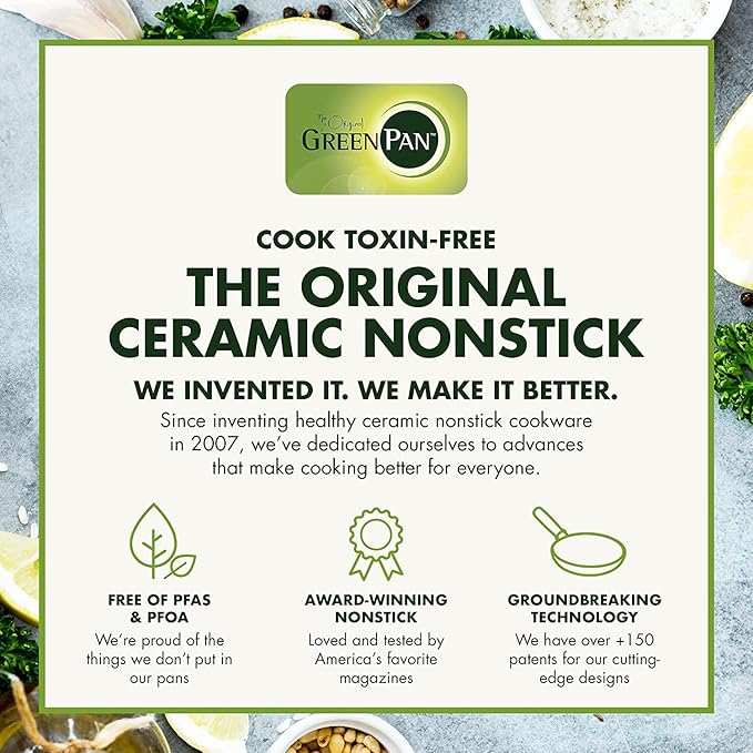 GreenPan Paris Pro Hard Anodized Healthy Ceramic Nonstick 11 Piece Cookware Pots and Pans Set with Stainless Steel Lids PFAS-Free Dishwasher Safe Grey