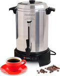 West Bend Commercial Coffee Urn Highly-Polished Aluminum Features Automatic Temperature Control Large Capacity with Quick Brewing Smooth Prep and Easy Clean Up NSF Approved 55-Cup Silver