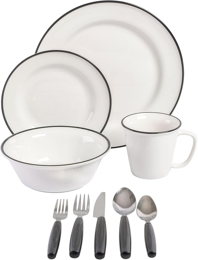 Gibson Home 95 Piece Kitchen in a Box Pots and Pans Cookware Plates and Bowls Dinnerware Cutlery Knife Block Flatware Utensils Tools &amp Gadgets Storage Glasses Set