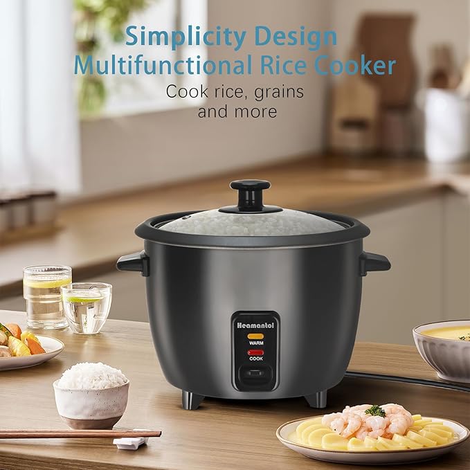 Multifunctional Rice Cooker Non-stick Pan Liner Equipped with Spoon and Measuring Cup Fast Cooking Easy To Clean Automatic Heat Preservation Function 1. 5 Quarts Mini Rice Cooker Small and Easy