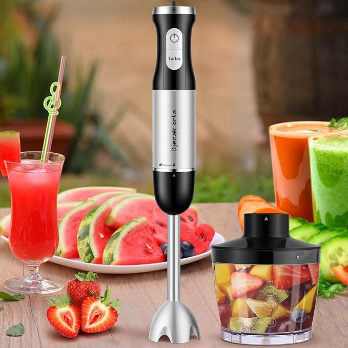 Upgraded Blender Handheld 1100W 30 Speed Settings Max 15500 RPM 5 in 1 Hand Blender with Milk Frother Handheld Food Processor Batidora De Mano Electrica Kitchen Appliances Black