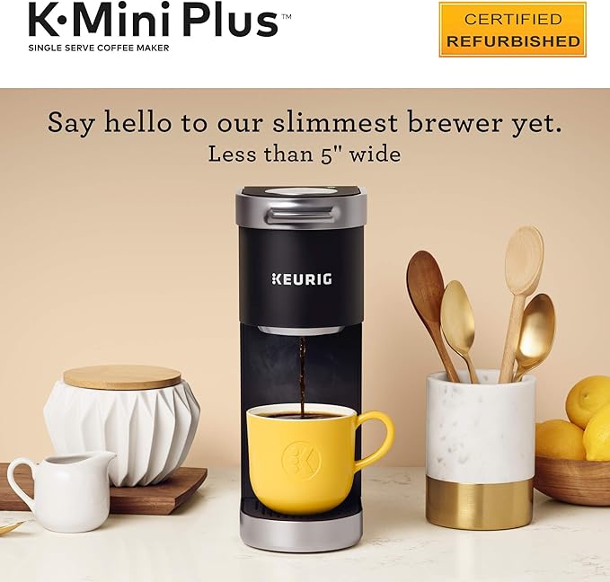 Keurig K-Mini Plus Coffee Maker Certified Refurbished Black (Renewed)