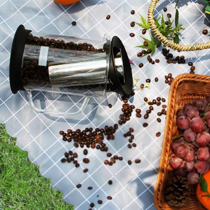 SIXAQAUE Cold Brew Ice Coffee Maker Stainless Steel Strainer Large 52 Oz Juice Tea Cooler
