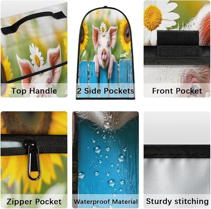 cfpolar Kitchen Aid Mixer Cover Compatible with 6-8 Quarts Cute Pig Sunflower Stand Mixer Cover Kitchen Aid Mixers Accessories Appliance Organizer Bag Dust Covers with Zipper Pocket