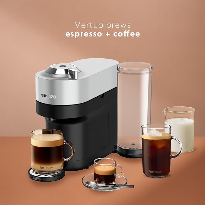 Nespresso Vertuo Pop+ Deluxe by De'Longhi with Aeroccino Silver