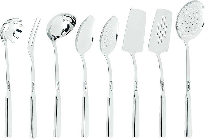Viking Culinary Contemporary 3-Ply Stainless Steel Cookware Set 10 Piece Dishwasher Oven Safe &amp Culinary 304 Stainless Steel Kitchen Utensil Set Ergonomic Stay-Cool Handles