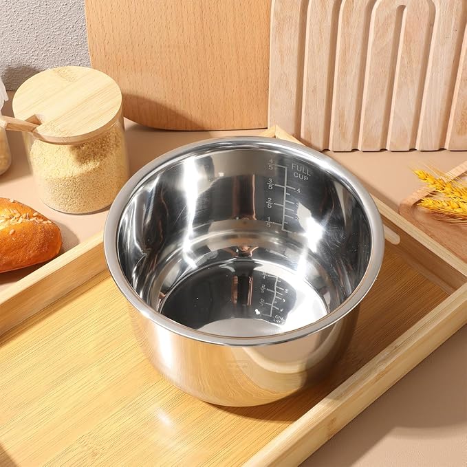 Rice Cooker Liner Replacement 2L Electric Cooker Inner Pot Cooker Accessories Inner Rice Cooking Pot Parts Stainless Steel Instant Inner Cooking Supplies