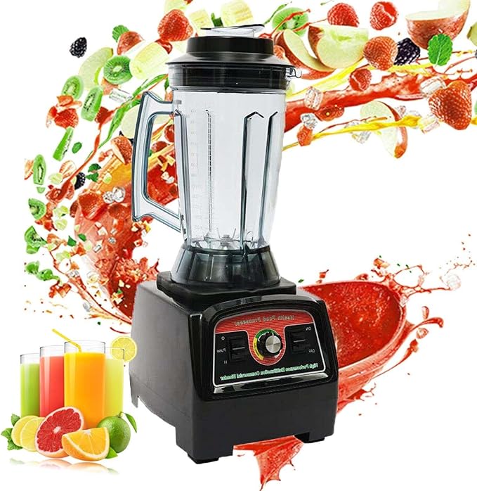 2800w Household Blender Commercial Smoothie Blender Multifunctional Juicer 3-level Knob Speed Regulation 3.9l Large Capacity Fast Juice Extraction for Cafe/breakfast Shop