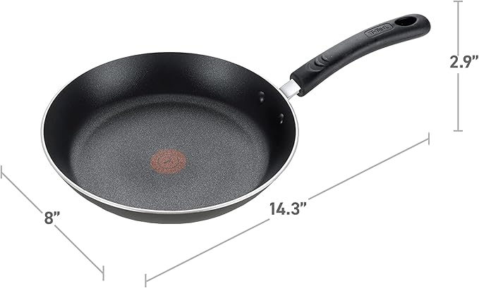 T-Fal Experience Nonstick Fry Pan 8 Inch Induction Compatible Oven Safe 400F Cookware Non Stick Frying Pan Skillet Cooking Kitchen Egg Pan Pots and Pans Home Dishwasher Safe Black