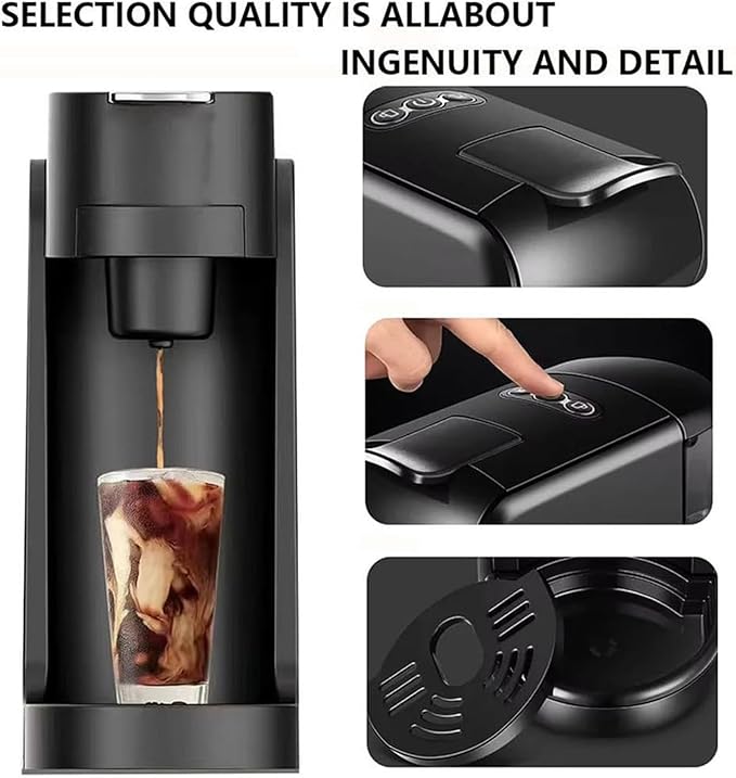 Capsule Coffee Machine Mini Espresso Machine Smart Dual Mode with 3000l Water Tank 3 Height Adjustable Cup Holder(119/143/175mm) for K-Cup Capsules Cappuccino