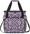 Geometry Aztec Pattern Coffee Maker Carrying Bag Vintage Mandala Travel Storage Bag Compatible with K-Mini or K-Mini Plus Single Serve Coffee Brewer Carrying Case with Pockets &amp Shoulder Strap