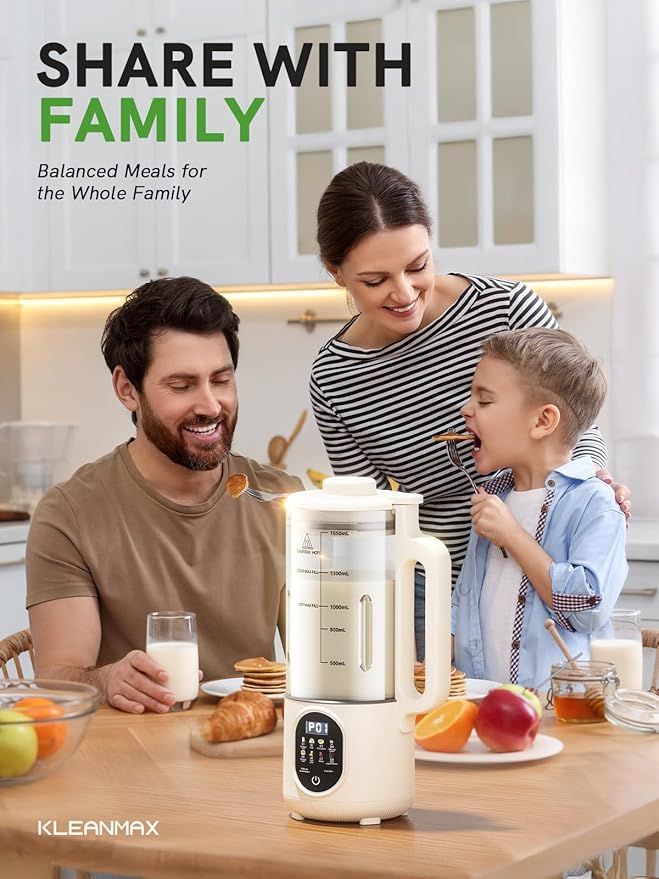 Upgraded 55oz Nut Milk Maker Machine (Extra Large)10-in-1 Automatic Soy Milk Maker with 20 Blades Homemade Plant-Based Oat Almond Milk Maker with Auto Clean/DelayStart/BoilWater/Keep Warm5-6 Cups