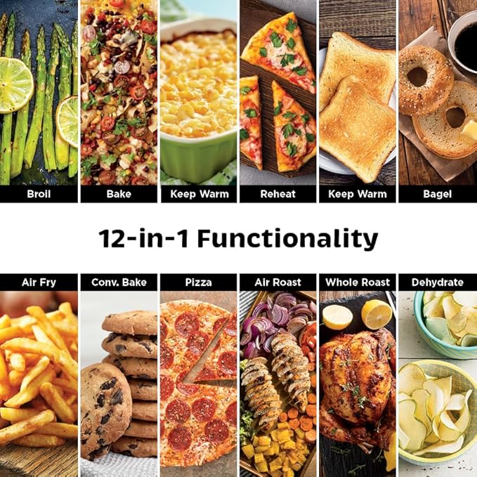 Ninja DCT451 12-in-1 Smart Double Oven with FlexDoor Thermometer FlavorSeal Smart Finish Rapid Top Convection and Air Fry Bottom  Stainless Steel
