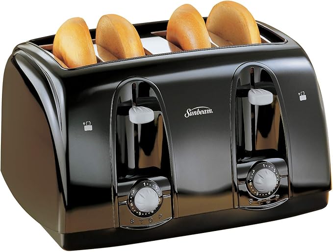 Sunbeam Wide Slot 4-Slice Toaster Black (003911-100-000)