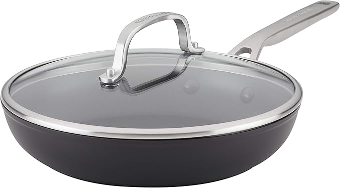 KitchenAid Hard Anodized Induction Nonstick Fry Pan/Skillet with Lid 10 Inch Matte Black