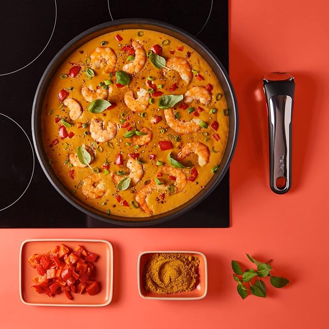 TEFAL Ingenio Set of 3 Saucepans 16/20 cm + Removable Handle Stackable Stainless Steel Induction Versatility Space Saving Preference L9739302 Silver