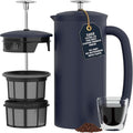 ESPRO P7 French Press Stainless Steel 304 – Patented Double Walled Micro-Filter Insulated French Press Coffee Maker Grit-Free Brew - Heat Resistant BPA Free - Aegean Blue (32oz)