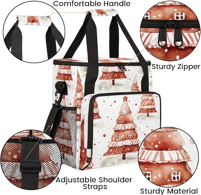 Dreamy Christmas Tree Coffee Maker Carrying Bag Portable Travel Storage Tote Bag Compatible with K-Mini or K-Mini Plus Single Serve Coffee Brewer Carrying Case with Multiple Pockets &amp Shoulder S