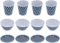 Dark Blue Dot Dinnerware Set Quality Multi Purpose Kitchenware for Home Restaurant