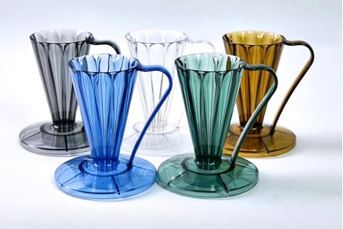 CAFEC Pour-Over Flower Dripper DEEP 27 Clear Dark Green | FDD-27CDG