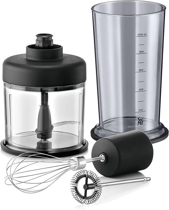 WMF Lineo 4-in-1 Mixer Hand Blender Chopper Milk Frother Whisk Cromargan Stainless Steel 0416350011
