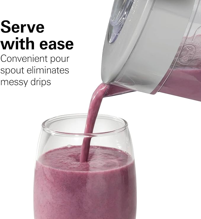 Beach Smoothie Blender with 650W Peak Power Wave Action System 12 Functions 48 oz BPA-Free Jar and Ice Sabre Blades Black (White)