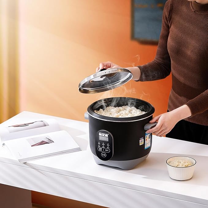 Rice Cooker - Rice Cooker with Steamer Basket Rice Cooker and Steamer-Warm Function (2/3/4/5L) 201 Stainless Steel Liner with Spatula and Measuring Cup for 1-7 People(1.5L)