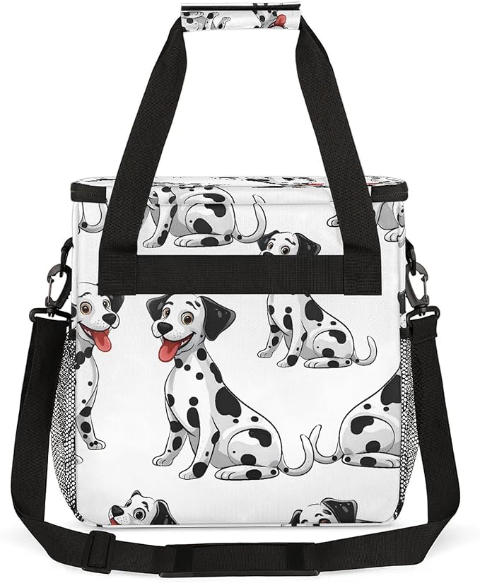Cute Dalmatian Dog Coffee Maker Carring Bag Large Insulated Storage Organizer Case Tote Bags with Shoulder Strap for Travel Work Picnic