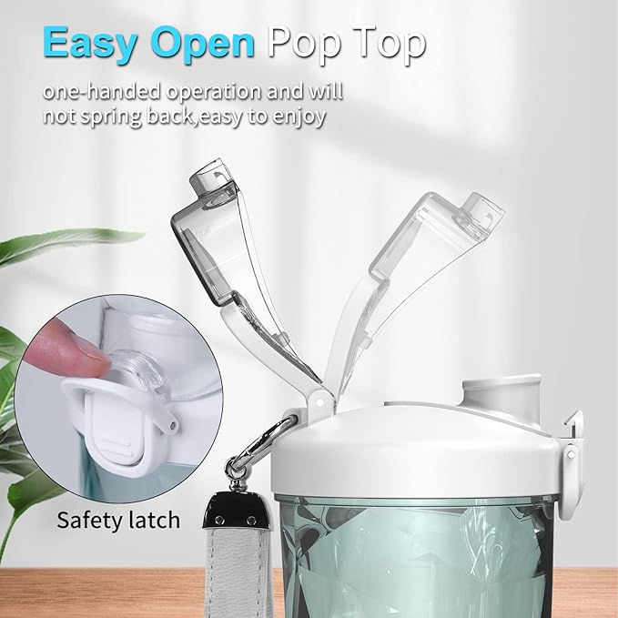 DENOKIN Portable Blender 20oz Vessel Cordless Personal Size Blend with 6 Blade and a Travel Lid (Apple White)