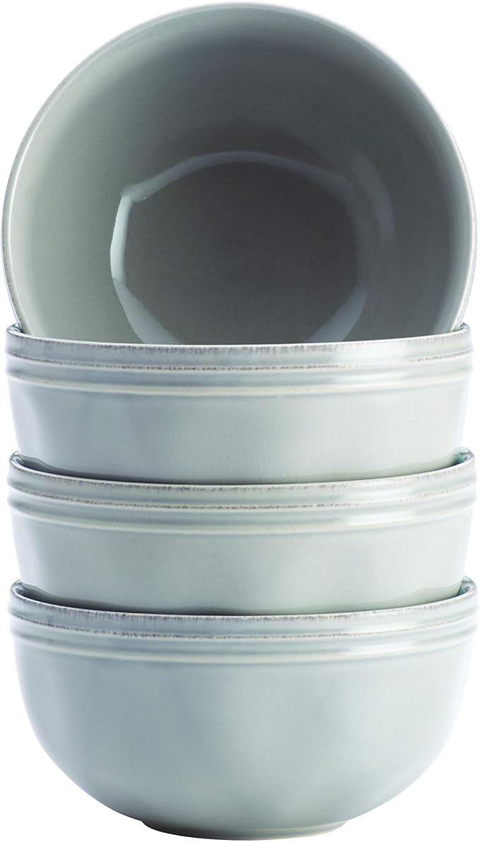 Rachael Ray Cucina Dinnerware 16-Piece Stoneware Dinnerware Set Sea -Salt Grey
