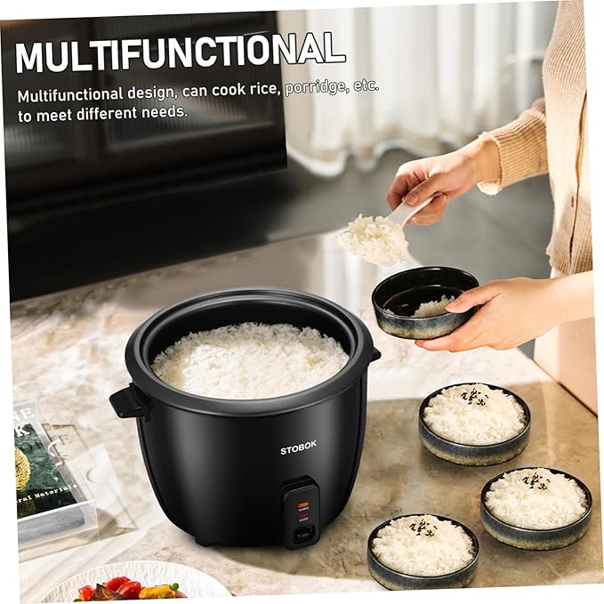 Luxshiny Electric Rice Cooker with Clear Lid Portable Multi-function Stew and Soup Pot Automatic Keep Warm Feature US Plug for Home and Travel Cooking