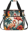 Flamingo Flower Leaves Coffee Maker Carrying Bag for Keurig K-Mini or K-Mini Plus Storage Portable Coffee Maker Travel Bag