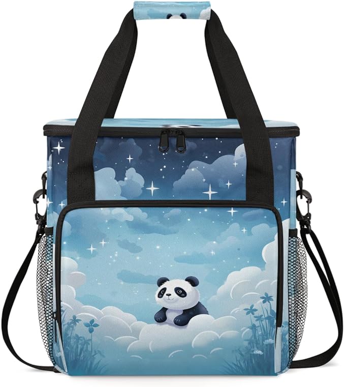 Panda on Cloud Coffee Maker Carrying Bag Portable Travel Storage Tote Bag Compatible with K-Mini or K-Mini Plus Single Serve Coffee Brewer Carrying Case with Multiple Pockets &amp Shoulder Strap