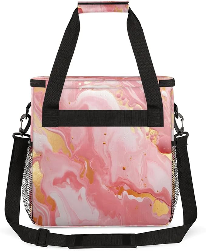 Pink Gold Marble Coffee Maker Carrying Bag for Keurig K-Mini or K-Mini Plus Storage Portable Coffee Maker Travel Bag