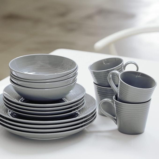 Royal Doulton Exclusively for Gordon Ramsay Maze Dark Grey 16-Piece Dinnerware Set