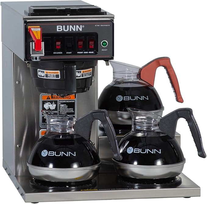 Bunn 12950.0212 CWTF15-3 Automatic Commercial Coffee Brewer with 3 Lower Warmers (120V)