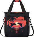 Sunset Dolphin Coffee Maker Carrying Bag Coconut tree Travel Storage Bag Compatible with K-Mini or K-Mini Plus Single Serve Coffee Brewer Carrying Case with Multiple Pockets &amp Shoulder Strap