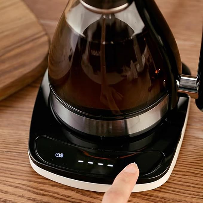 Syphon Coffee Maker Electric Siphon Glass Coffee Pot with Separate Base Stainless Steel Filter Touch Panel Capacity 240 Ml Make 1-3 Cups