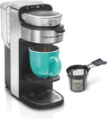 Hamilton Beach The Scoop Single Serve Coffee Maker &amp Fast Grounds Brewer for 8-14oz. Cups Brews in Minutes 40oz. Removable Reservoir Stainless Steel (49987)Silver