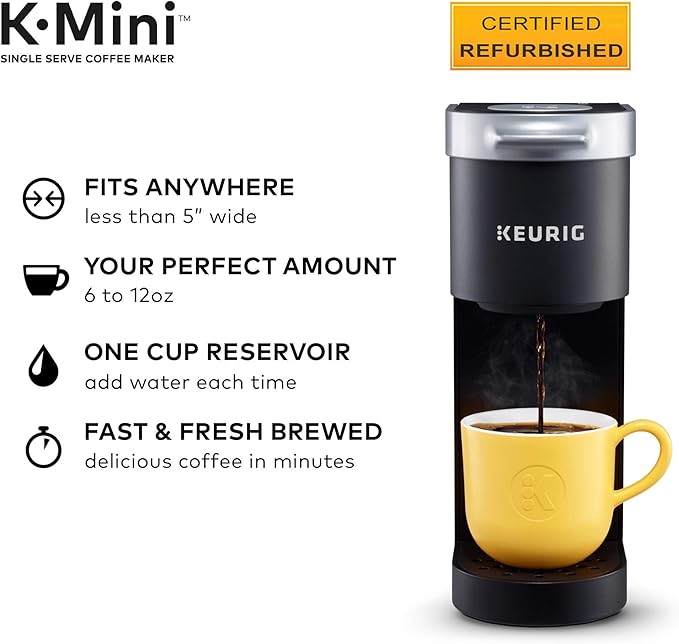 Keurig K-Mini Coffee Maker Certified Refurbished Black (Renewed)