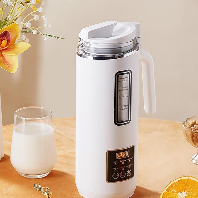 Nut Milk Maker Machine Automatic Soy Milk Maker 600ml Blender with Touch Control Almond Milk Maker with Auto Clean No Strain Quiet Operation for 1-2 People