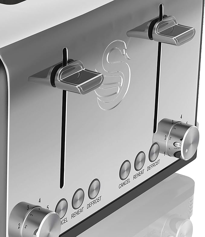 Swan ST19020BN Retro 4 Slice Toaster Black
