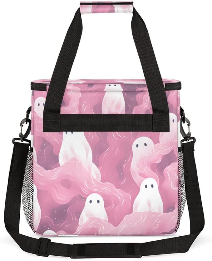 Halloween Ghosts Coffee Maker Carrying Bag Dreamy Ghosts Travel Storage Bag Compatible with K-Mini or K-Mini Plus Single Serve Coffee Brewer Carrying Case with Multiple Pockets &amp Shoulder Strap