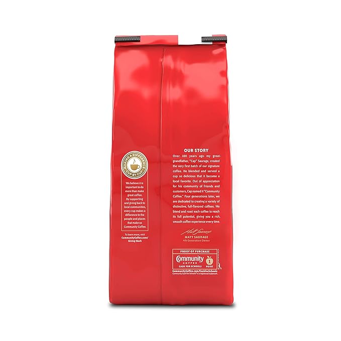 Community Coffee French Roast 72 Ounces Ground Coffee Extra Dark Roast 12 Ounce Bag (Pack of 6)