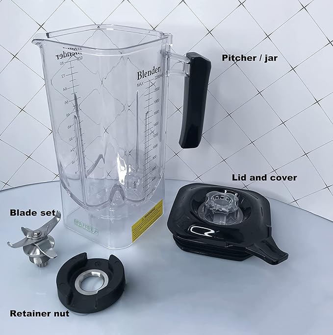 CRANDDI Commercial Quiet Blender K90 with BPA-FREE 80oz Pitcher