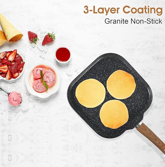 17 Piece Pots and Pans Set Non Stick Kitchen Cookware Sets with Nonstick Granite Stone Coating Suitable for Induction Cooktops Black