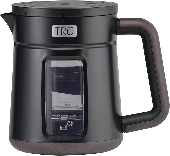 Tru Rapid Cold Brew Coffee Maker by Select Brands - Fast Cold Brew Machine with 3 Brew Settings - Features Removable Brew Chamber &amp Patented Vacuum Technology